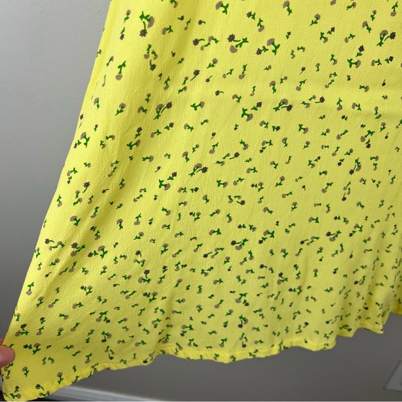 Faithfull the Brand Edwina Mini Dress Size 4 Yellow Micro Floral Brunch Date NWT - Picture 9 of 12